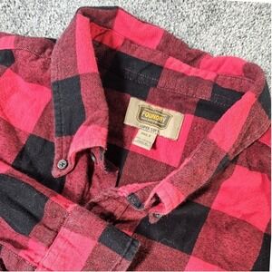 The Foundry Flannel Shirt Mens 2XLT Red Black BuffaloPlaid oversized Lumberjack